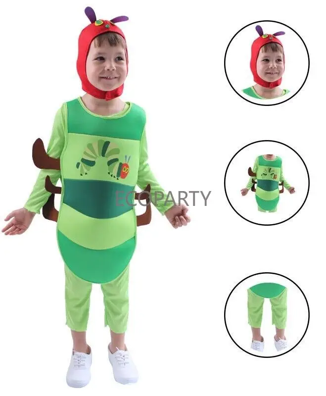 Kind De Zeer Hongerige Rups Kostuum Jongens Meisjes Boek Week Dier Insect Dammen Kostume Karneval Party Cosplay Kostuums