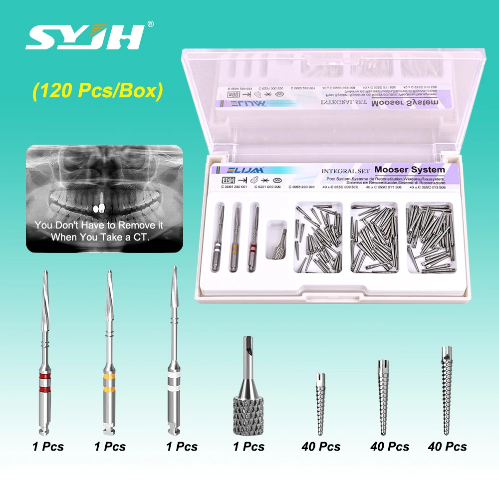

SYJH 120Pcs Dental Screw Posts Stainless Steel C055C Screw Post Mooser System Threaded Nail Teeth Fixed Tools Dentistry Material
