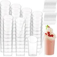 5/10 70ml 2.5oz Ice-Cream Cups Plastic Pudding Cups Mousse Cake Cup Dessert Picnic Party Packing Dessert Cups Christmas Supplies