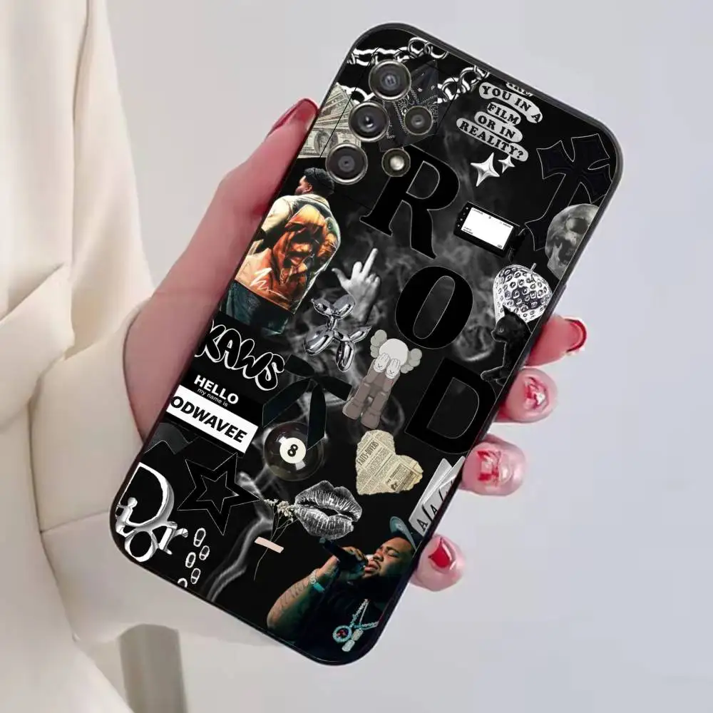 R-Rod wave Rapper Phone Case Black Silicone Soft For Samsung S25,S24,S21,S22,S23,S30,Ultra,S20,Plus,Fe,Lite