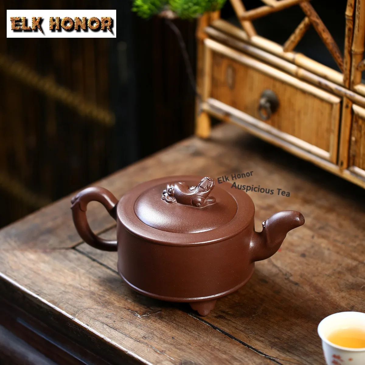 430ml Authentic Yixing Purple Clay Teapots Handmade Loong Tiger Pot Raw Ore Purple Mud Kettle Zisha Tea SetTea Services Supplies