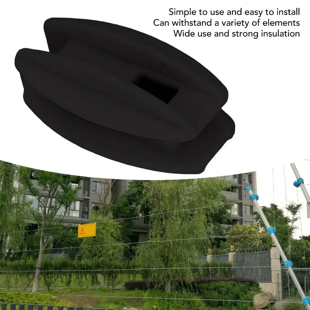 20PCS ABS Material Electric Fence Insulator Black Universal Corner Post Insulator Easy to use Compact Plastic Donut Insulator view 2