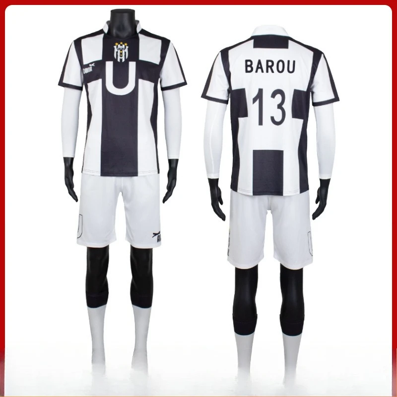 

Barou Shouei Cosplay Jersey Set #13 Black White Football Uniform Anime Soccer Costume Full Set