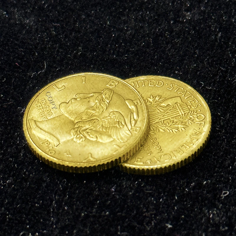 لنا الزئبق نشرة الذهب نسخة طبق الأصل ، عملة تذكارية ، عشرة سنتات واحدة ، ميدالية اللعب الاصبع ، ديكور المنزل