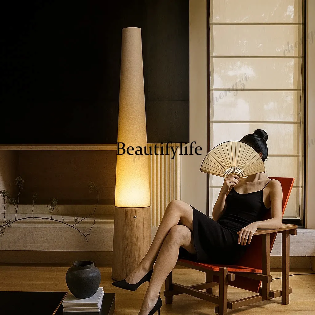 Medieval style living room decoration large solid wood floor lamp bedroom study simple, lamps