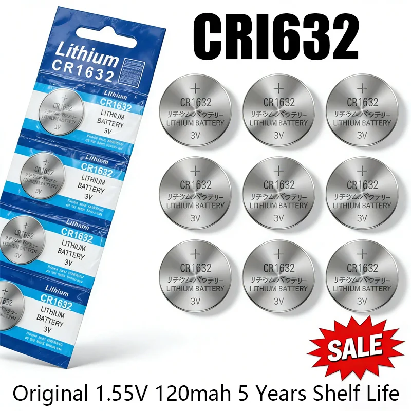 

2-10PCS CR1632 3V Lithium Button Coin Cell Battery DL1632 BR1632 ECR1632 LM1632 KCR1632 for Remote Control Key Watch