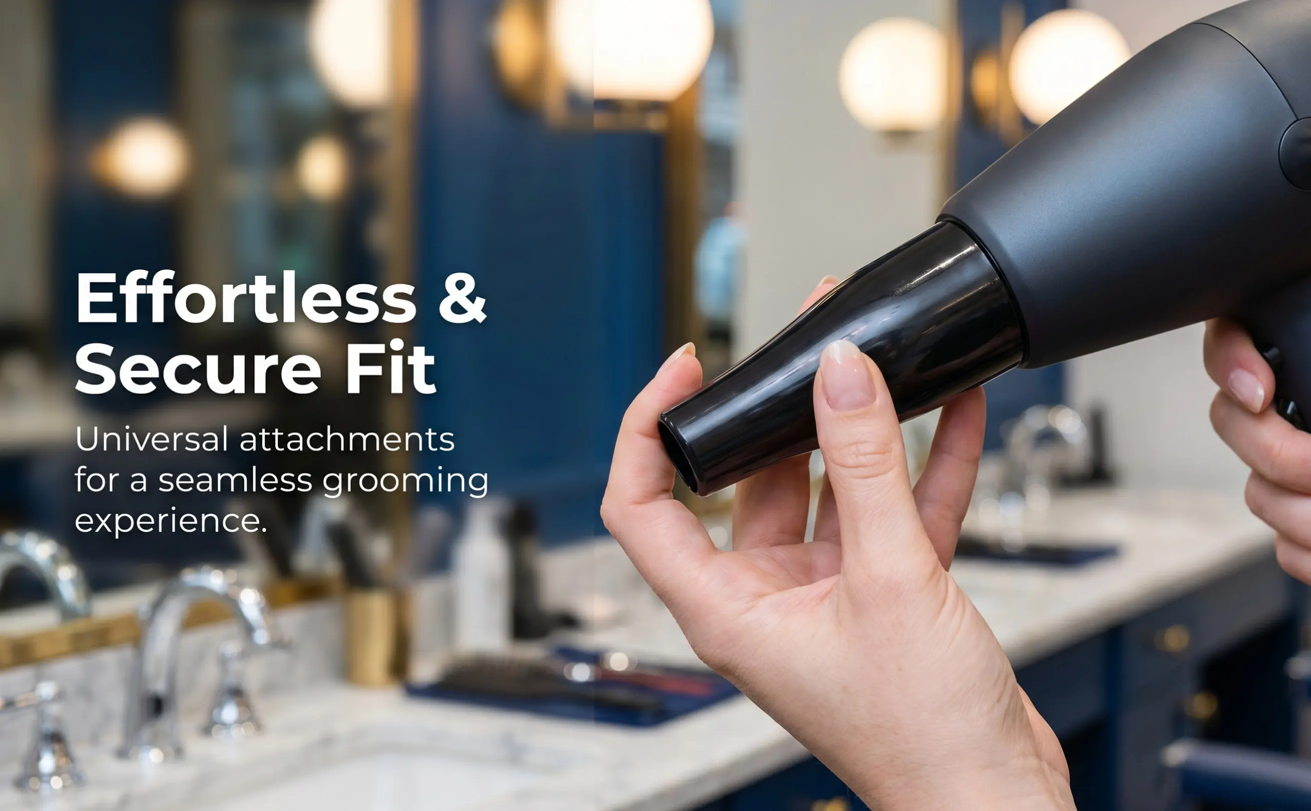 3Pcs Hair Dryer Nozzle Black High Temperature Resistant ABS Concentrated Blow Dryer Attachment for Smooth Styling