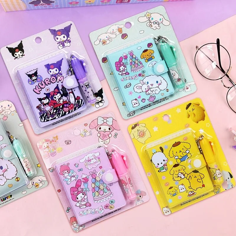 Sanrio Kuromi Diary Cartoon Anime Cute Cinnamoroll My Melody Pom Pom Purin Notebook Stationery Student Supplies Holiday Gifts