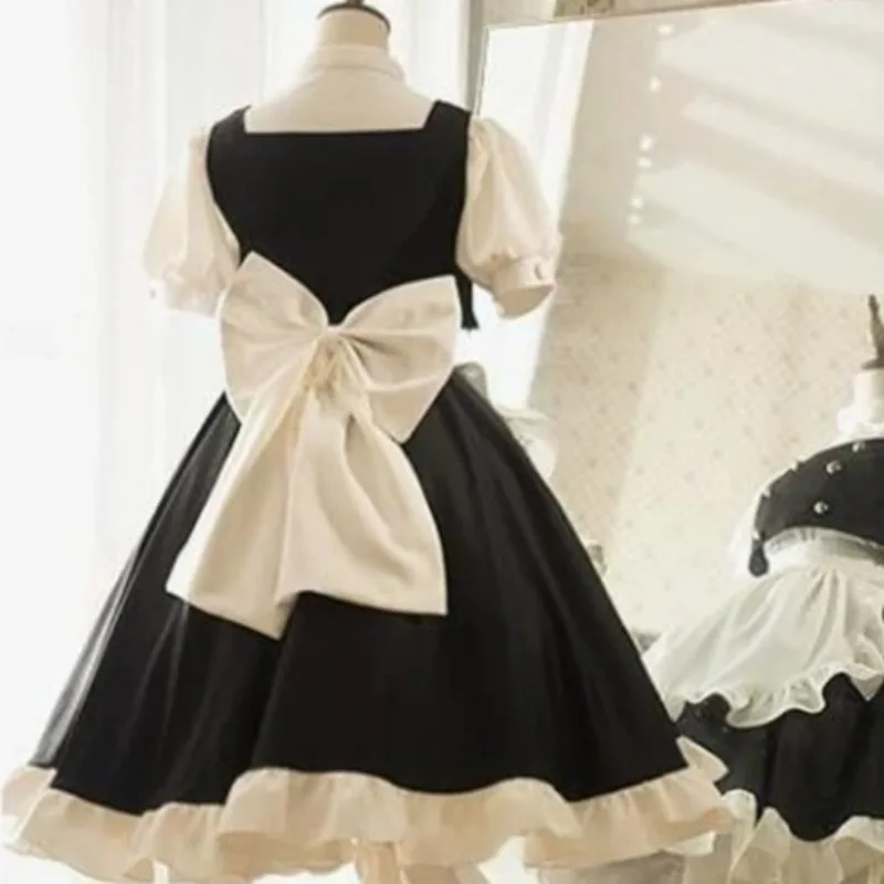 Anime Kirisame Marisa Cosplay Costume Maid Lolita Dress Uniform with Apron Hat Suit for Women Halloween Carnival Party Outfits view 6