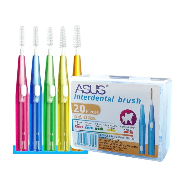 

20pcs/box 5 colors Interdental Brush Oral Hygiene Clean Between Teeth oral care Floss Brushes Dental Soft Plastic Orthodontic