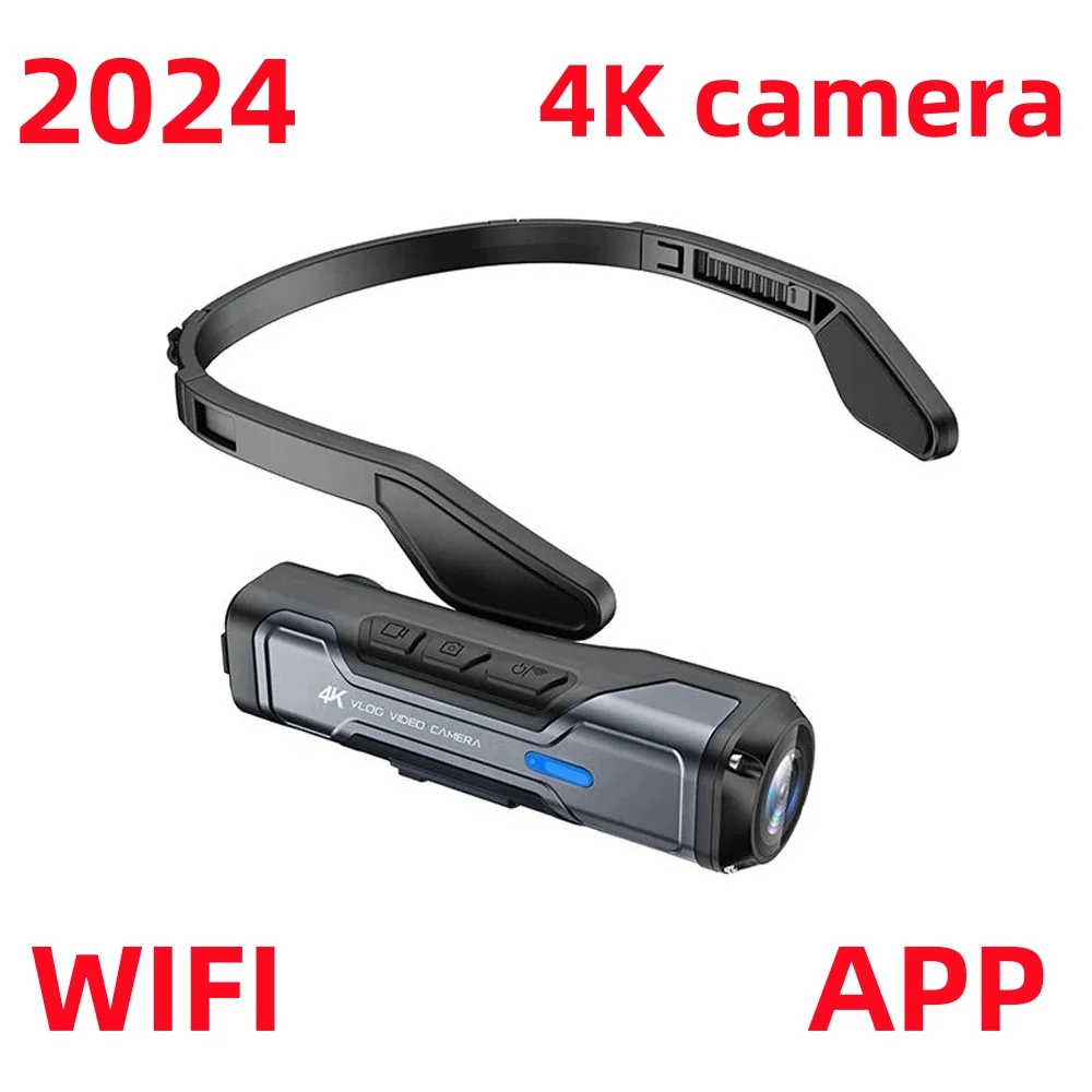 

4K HD Video Camera Wifi Head-Mounted Digital Camcorder1250Mah Battery IP65 Waterproof Head Wearable Vlogging Cameras