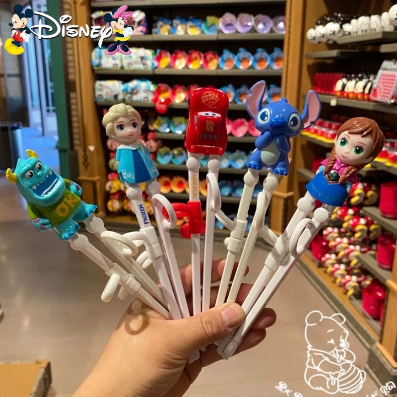 

Оригинальные детские палочки для еды Disney с Микки и Минни, принцесса «Холодное сердце», обучающие палочки для еды из АБС-пластика, детский помощник с героями мультфильмов, посуда