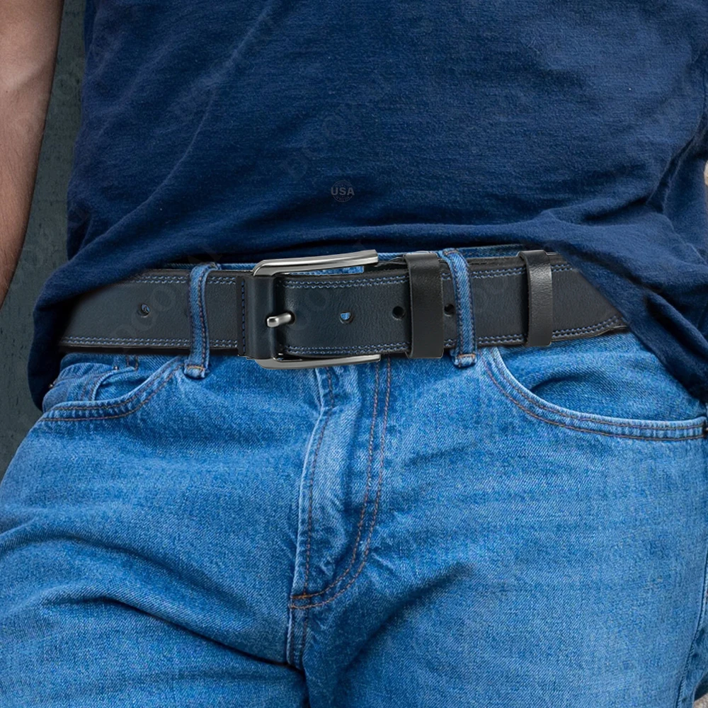 Men's Casual Belt - Antique Buckle Needle Buckle Head Men's Belt - Men's Casual Dress Belt-Two pieces