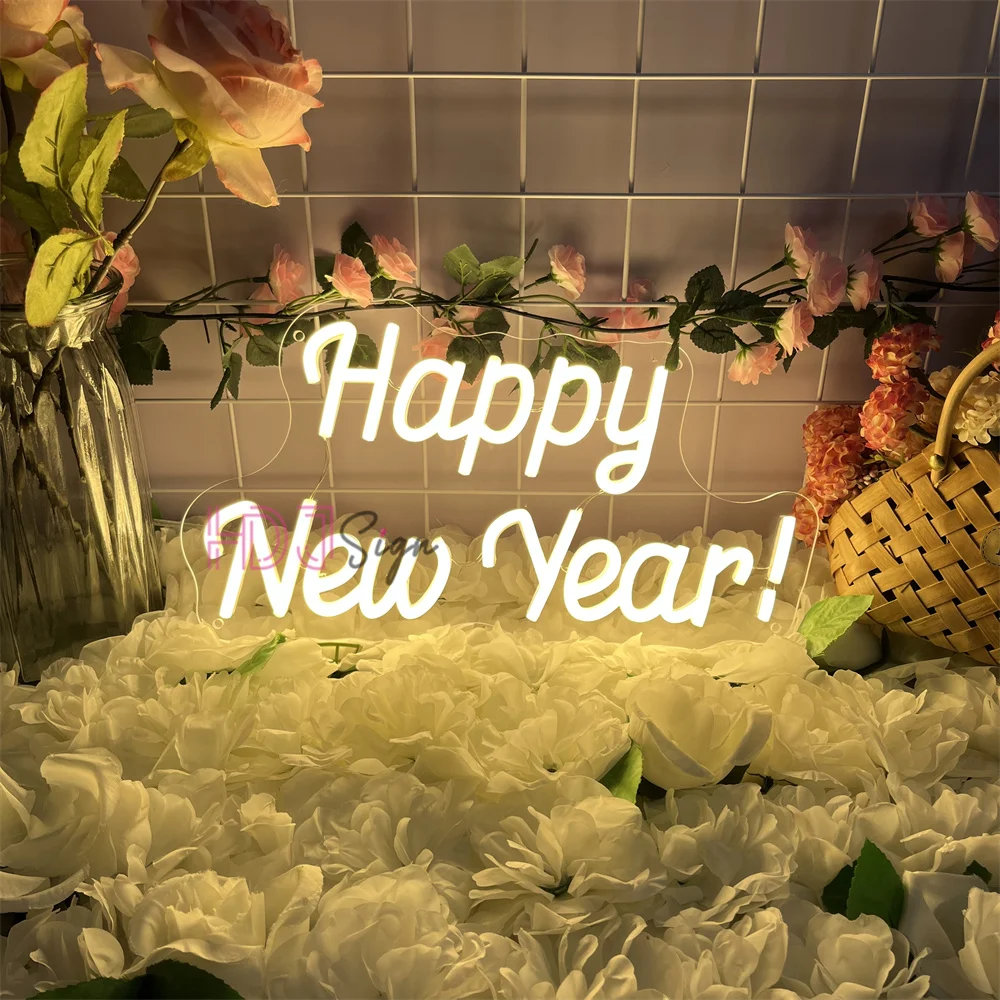 2026 سنة جديدة سعيدة النيون علامات ل وحدة إضاءة LED جداريّة ديكور غرفة المنزل حفلات السنة الجديدة بار مقهى متجر الديكور أضواء النيون الهدايا