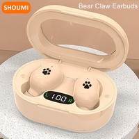 Shoumi E7s Bluetooth Earbuds Wireless Earphones Noise Cancelling Ear Pods Tws Bear Paw Headset with Mic for Xiaomi IOS Android