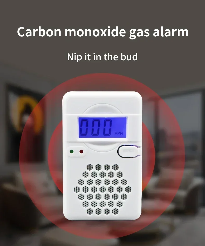 Carbon Monoxide Detector LCD Display Alarm Wireless CO Leak Detector Fire 85dB Sound Alarm for Smart Home Protection Hotel