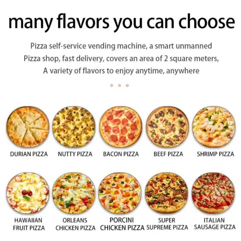 Automatic Pizza Vending Machine Smart Pizza Machine Self Service Frozen Heated By Oven Fast Food Custom Pizza Making Machine