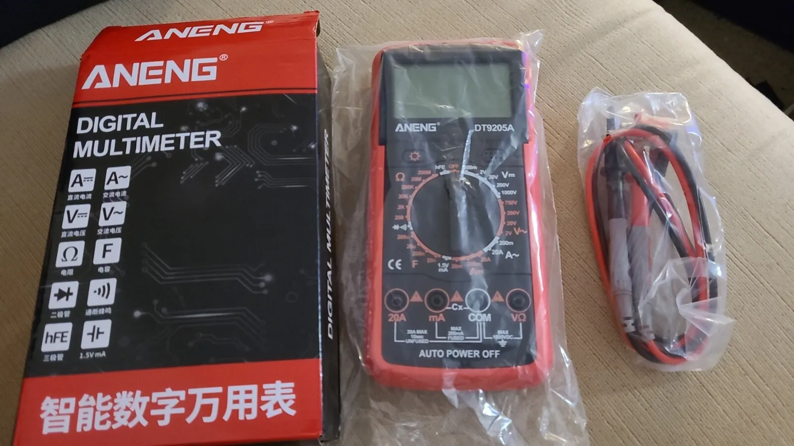 ANENG DT9205A digital multimeter LCD AC/DC ammeter resistance and capacitance tester