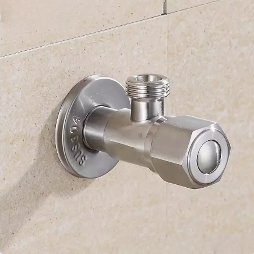 الفولاذ المقاوم للصدأ الساخن الباردة صمام مدخل المرحاض ملء صمامات زاوية بالوعة حوض سخان المياه صنبور للمطبخ اكسسوارات الحمام