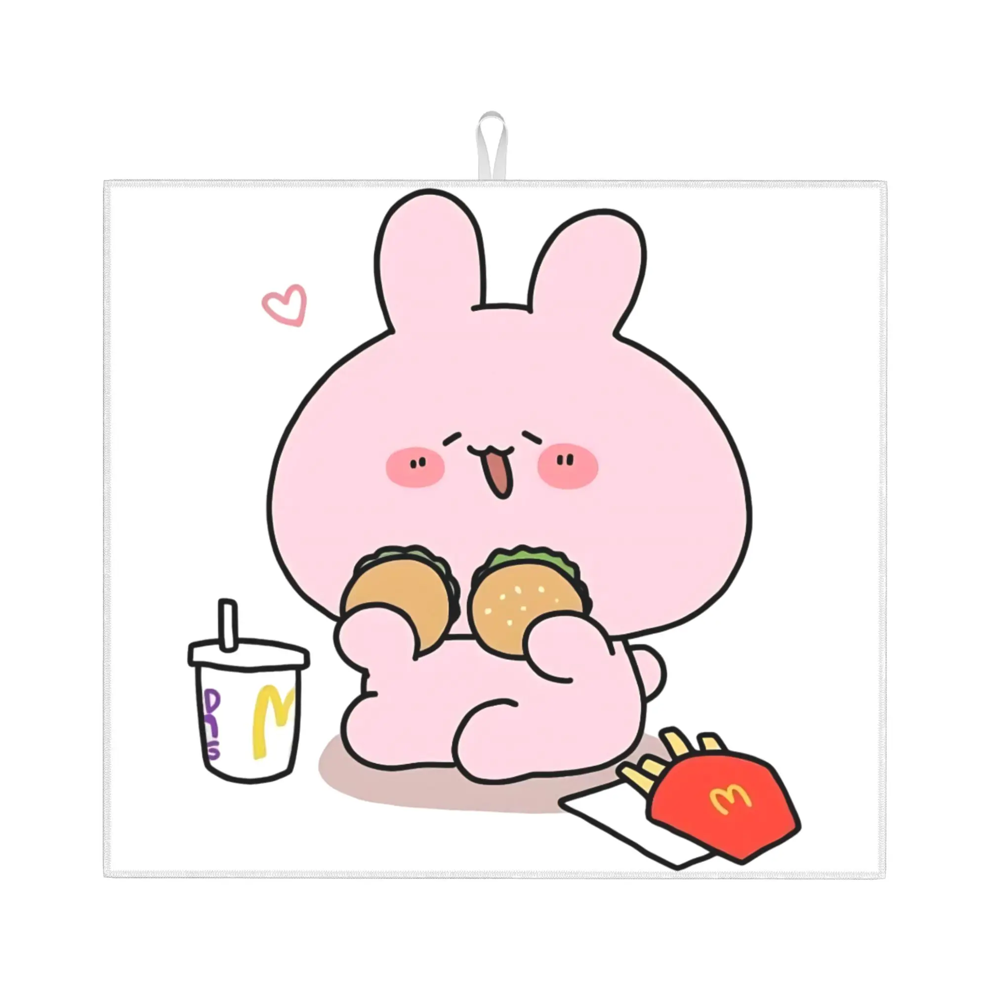Asamimichaan Anime Cartoons Asamimi Non Slip Kitchen Counter Protector Mat Barware Tableware Reusable Drying Mat For Kitchen