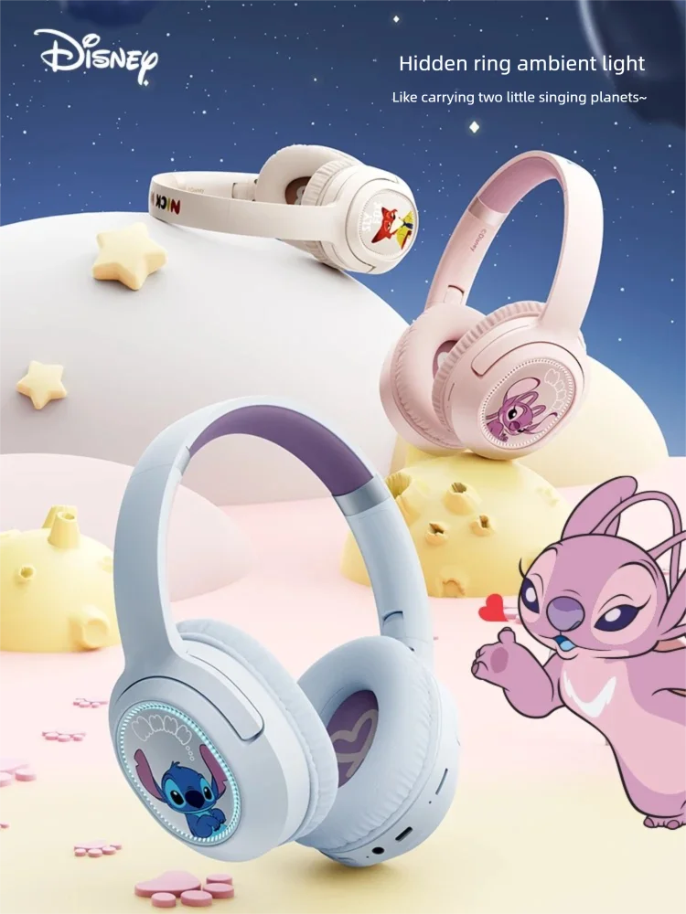 Disney DS-20 Foldable Wireless Bluetooth Headphones HIFI Stereo Bass Earphones for Music Gaming Kids & Girls Smartphone Audio