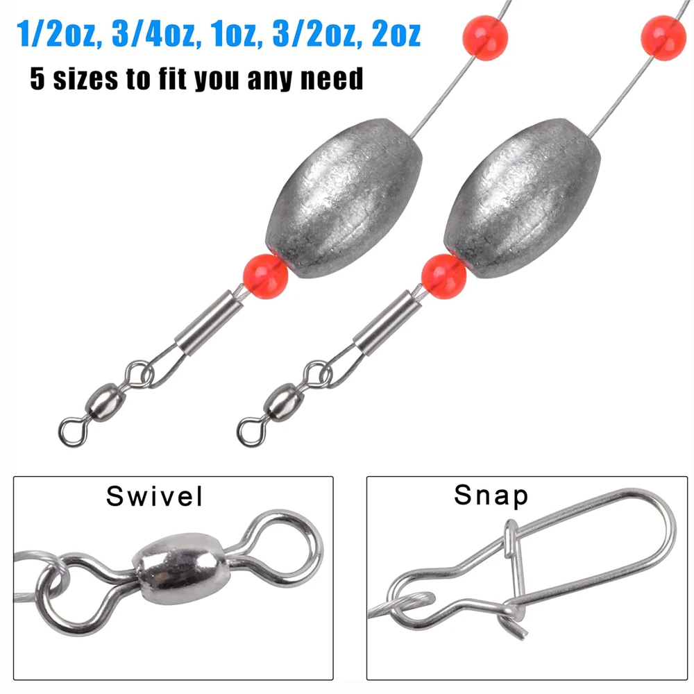 2 Stücke Angeln Ei Sinker Gewicht Stahldraht Vorfach Unten Angeln Rigs Flunder Bereit Rigs für Grouper Forelle Redfish Surf Angeln