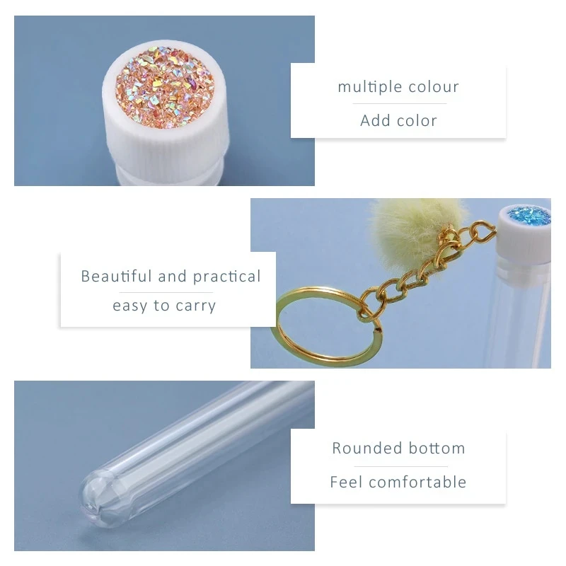 50/10 pièces or porte-clés brosse à cils Tube brosse à cils sourcil microbrosse Extension de cils Micro brosses conteneur outils de maquillage