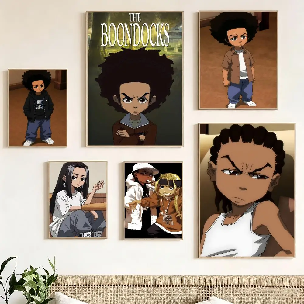Satire Cartoon T-The Boondocks Poster impermeable para el hogar sala de estar dormitorio bar decoracion estetica