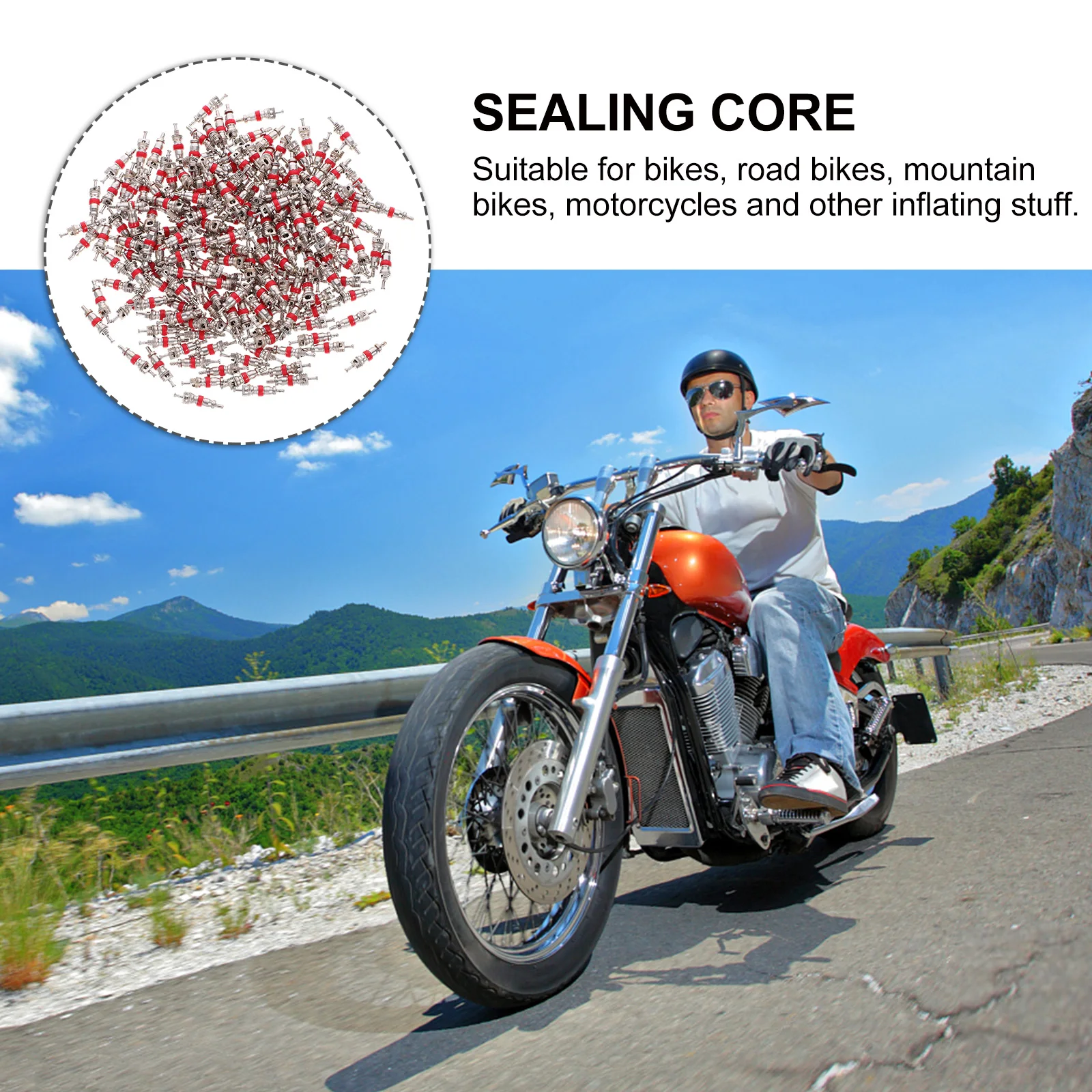 

200 Pcs Core Bike Tires Stem Depth Stoppers Sealing Piston Zinc Alloy