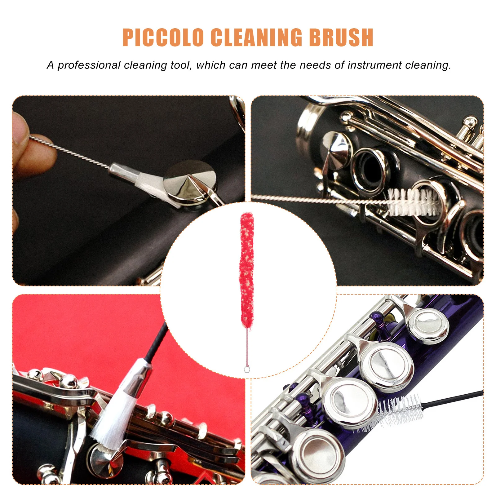 

Flute Cleaning Brush Durable Lightweight Portable Professional Cleaning Tool for Flute Piccolo Instrument Maintenance