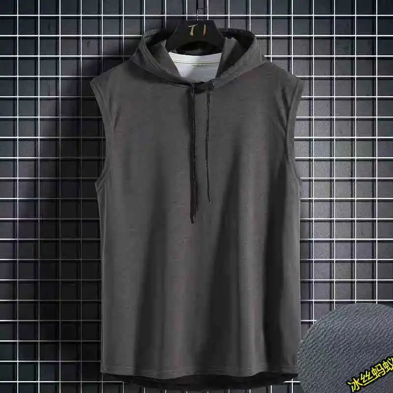 Gym Solid Color 2026 Brand New Men's Tank Tops Vest Sleeveless Tees For Male Hooded Man Vests Tops Hip Hop Men Tank Top T shirt 28 S4e085115f4e347e2b7ebfd3d4988f99f6
