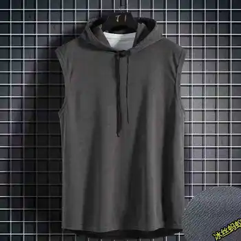 Gym Solid Color 2026 Brand New Men's Tank Tops Vest Sleeveless Tees For Male Hooded Man Vests Tops Hip Hop Men Tank Top T shirt 6