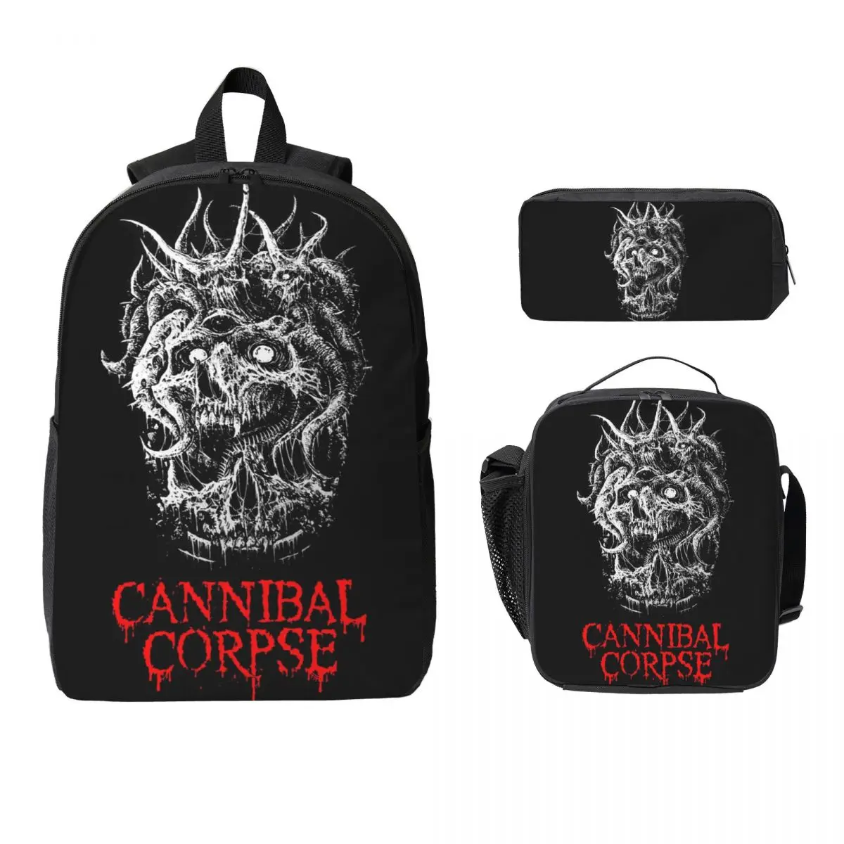 

Cannibal Corpse Metal Skateboard Backpack Boys Girls BookBag School Bag Laptop Shoulder Bags 3ps Insulated Lunch Bag Pencil Case