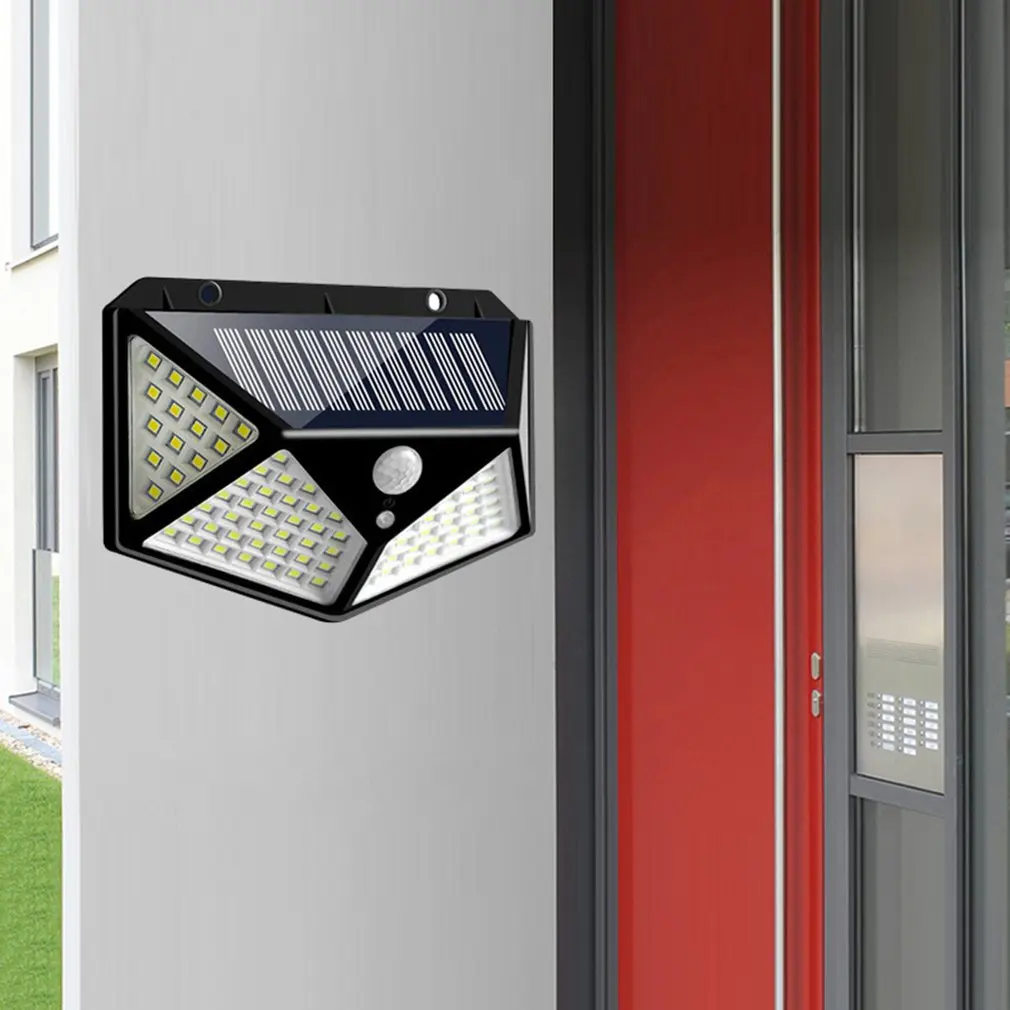100LED Solar Lights Outdoor Smart Motion Senso lampada da parete da cortile lampada solare impermeabile lampada solare decorazione da giardino