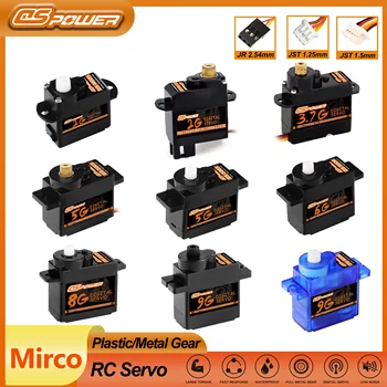 DSPOWER 2g 3,7g 4,3g 5g 6g 8g 9g Micro plástico/engranaje de Metal Servo Digital JR/JST Motor para RC Mini coche avión de ala fija pieza de Robot