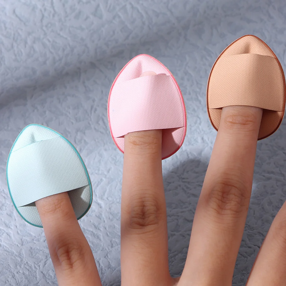 

15pcs Finger Powder Puff Mini Makeup Applicators Washable Reusable Tools For Foundation Cream Sunscreen Portable