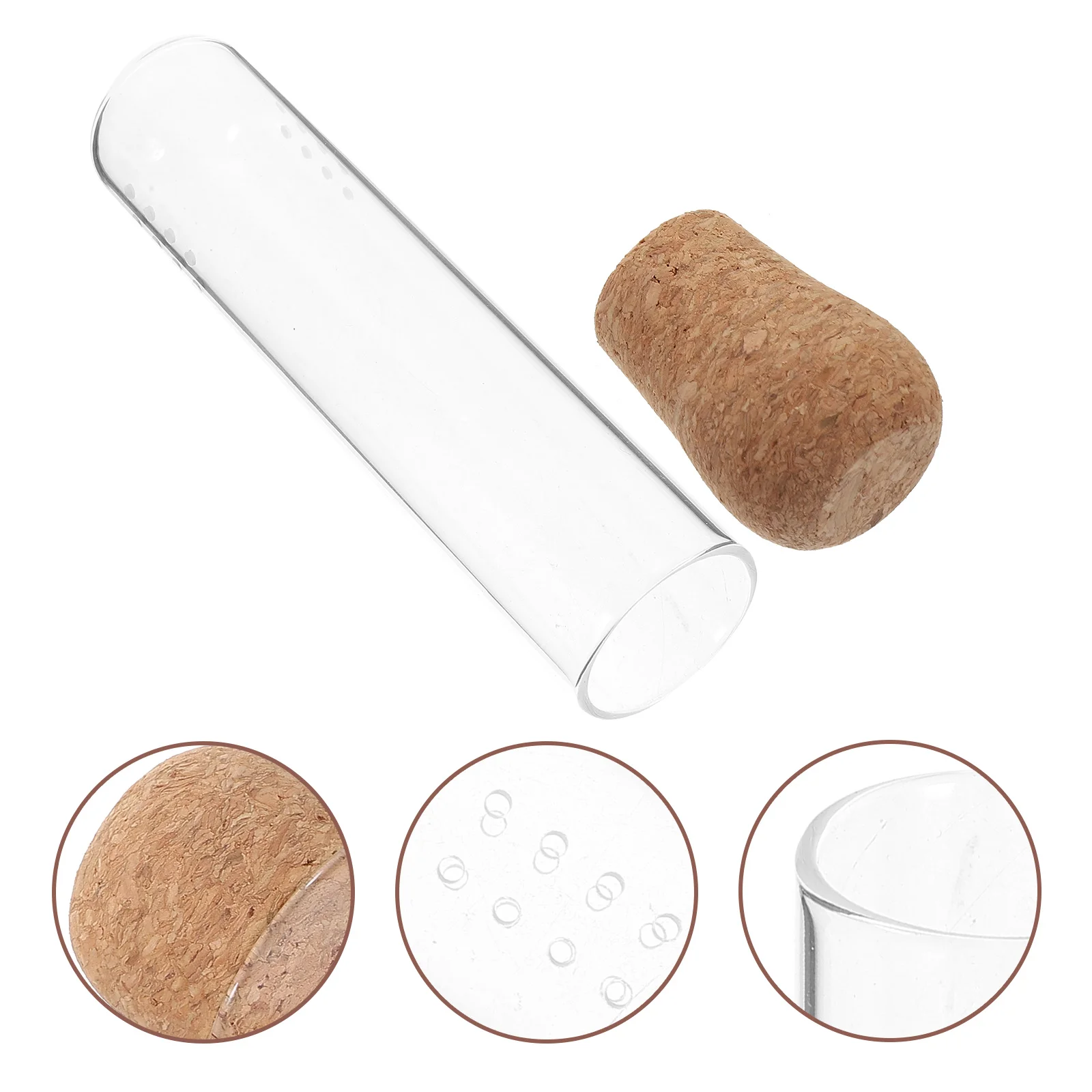 

Reusable Glass Tea Infuser Tube with Wood Cap Fine Mesh Filter for Loose Leaf Coffee Convenient Brewing Tool Household Tea
