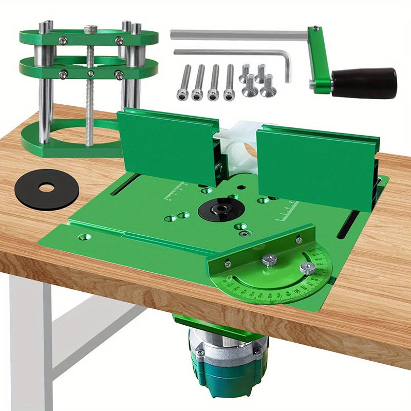 

Router Lift Kit & Aluminum Router Plate for 64~66mm Diameter Universality Woodworking Router Table Workbench Trimmer Engraving