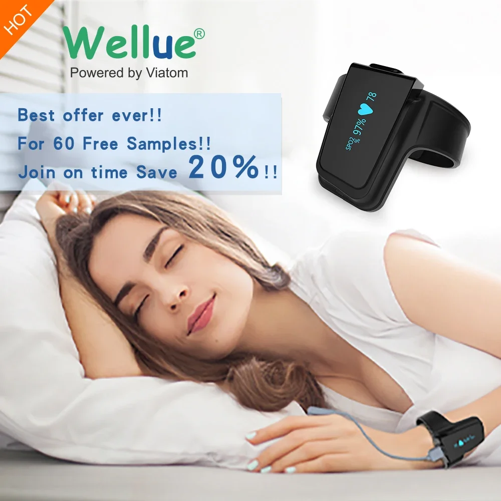 Wellue Checkme O2 Max Rechargeable Portable Spo2 Monitor Sleep Monitoring Smartwatches Wrist Pulse Oximeter