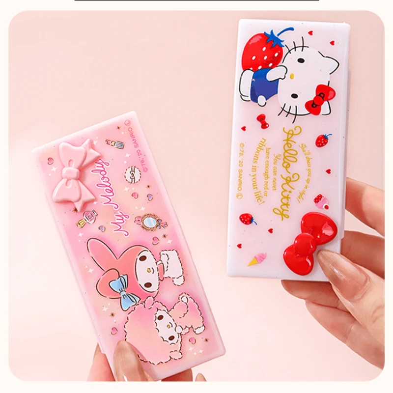 

Japan's Sanrio kuromi hello kitty storage box for organizing portable cotton swabs and dental floss cute cartoon small box anime