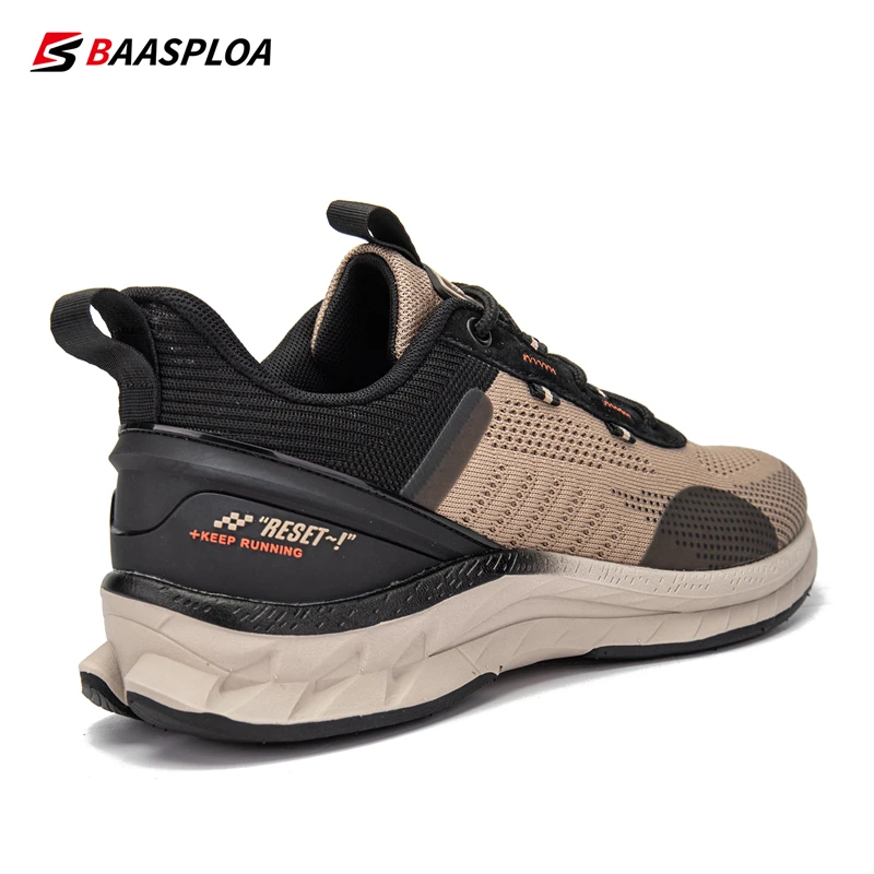 Baasploa 2023 New Men Fashion Sneakers Breathable Casual Running Shoes Anti-Slip Shock-Absorbing Knit Walking Shoes