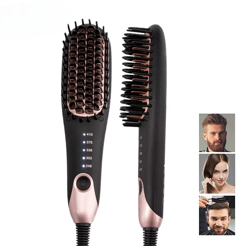 

Электрическая машина для выпрямления волос для бороды, щетка, утюг, выпрямитель для волос, золото для женщин и мужчин