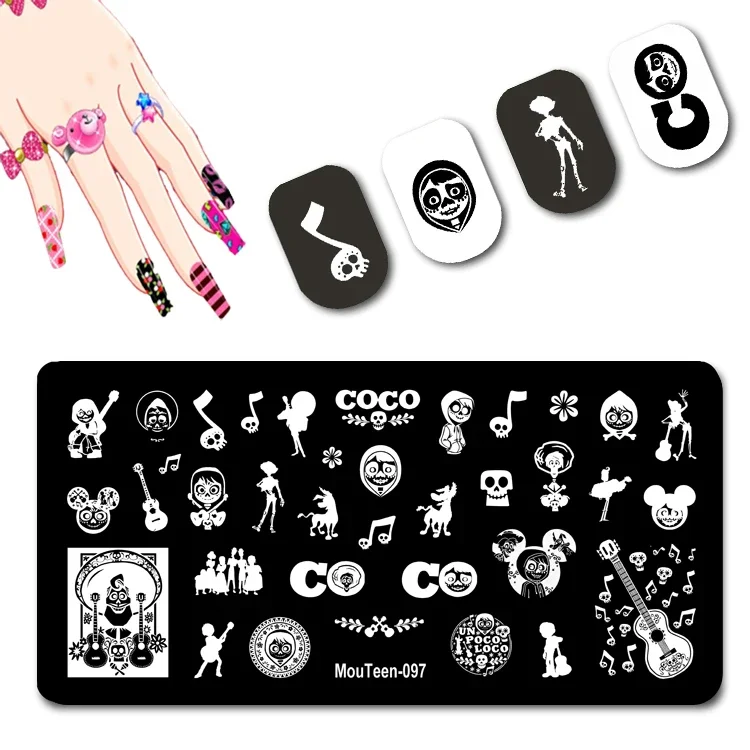 

DISNEY Character Stamp Plates Skull Girl Nail Stamping Plates Voodoo Girl Nail Stamp Templates #097