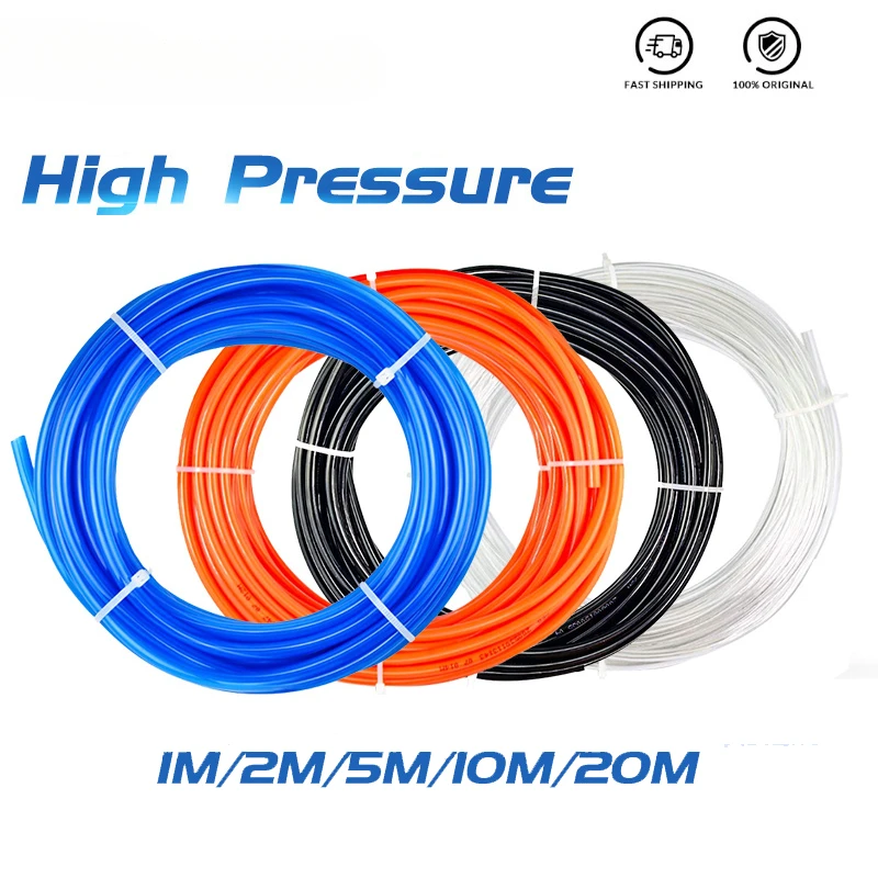 1M/2M/5M/10M/20M Polyurethane Tubing Air Component Hose 4mm 6mm 8mm 10mm 12mm Pipe Line Hose Pneumatic Tube for Compressor