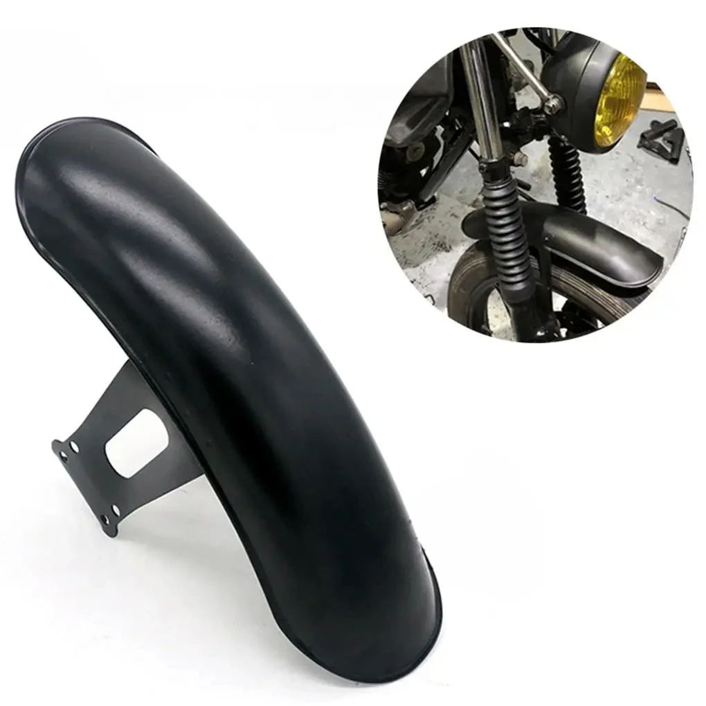 

Motorcycle Front Wheel Fender Retro Black Metal Tire Position Mudguard Splash Guard for Honda CG125 Racer Universal Mudguard