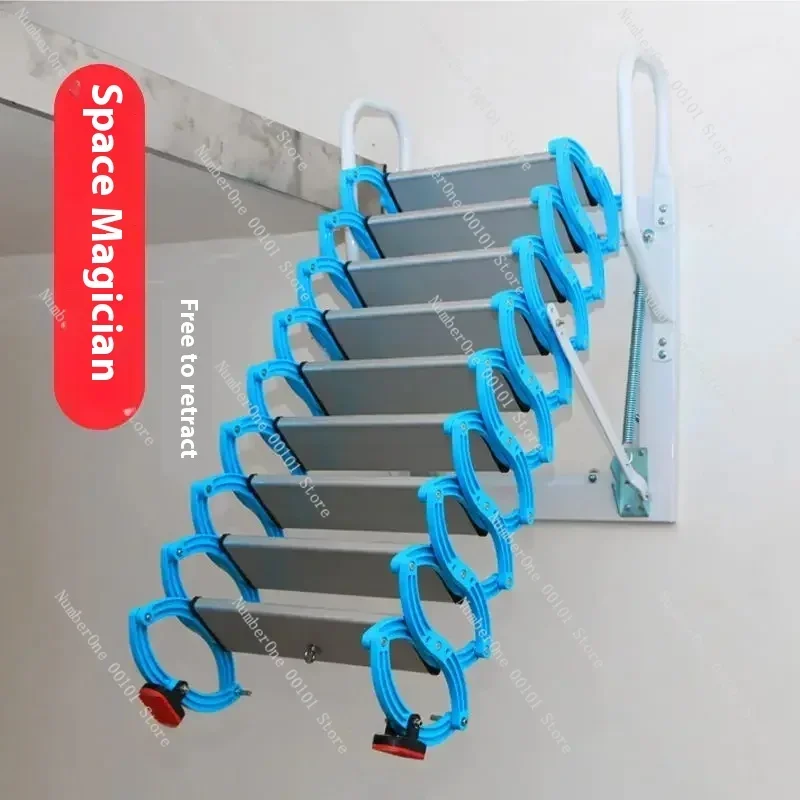 attic telescopic ladder, indoor and outdoor compartment ladder, wall-mounted staircase, electric, fully automatic