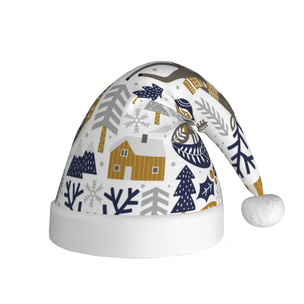 Scandinavian Christmas Cute Cartoon Christmas Hats for Adult Men Women Santa Hat Cap Xmas Accessories