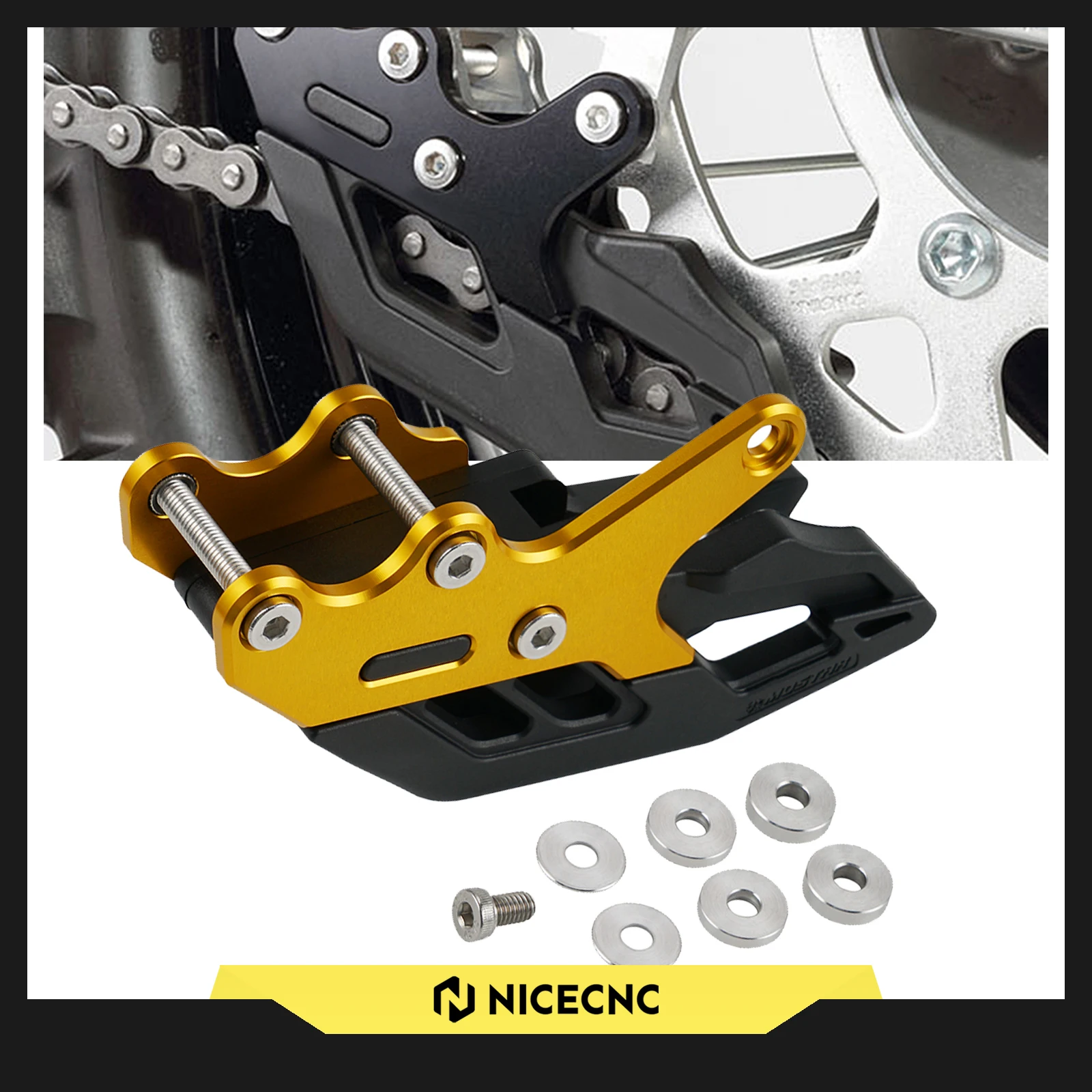 NICECNC Motorcycle Chain Guide For Suzuki DR-Z400S DR-Z400SM 2000-2024 DR-Z4S DR-Z4SM RMZ 250 450 2007-2022 RMX450Z 2010-2019