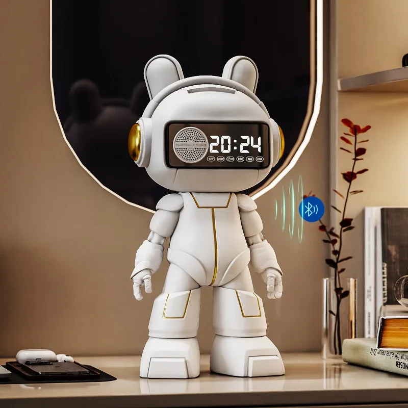 Creative Astronaut Table Clocks Intelligent Electronic Desk Clocks Number Desktop Watch Living Room Decoration Audio Ornaments