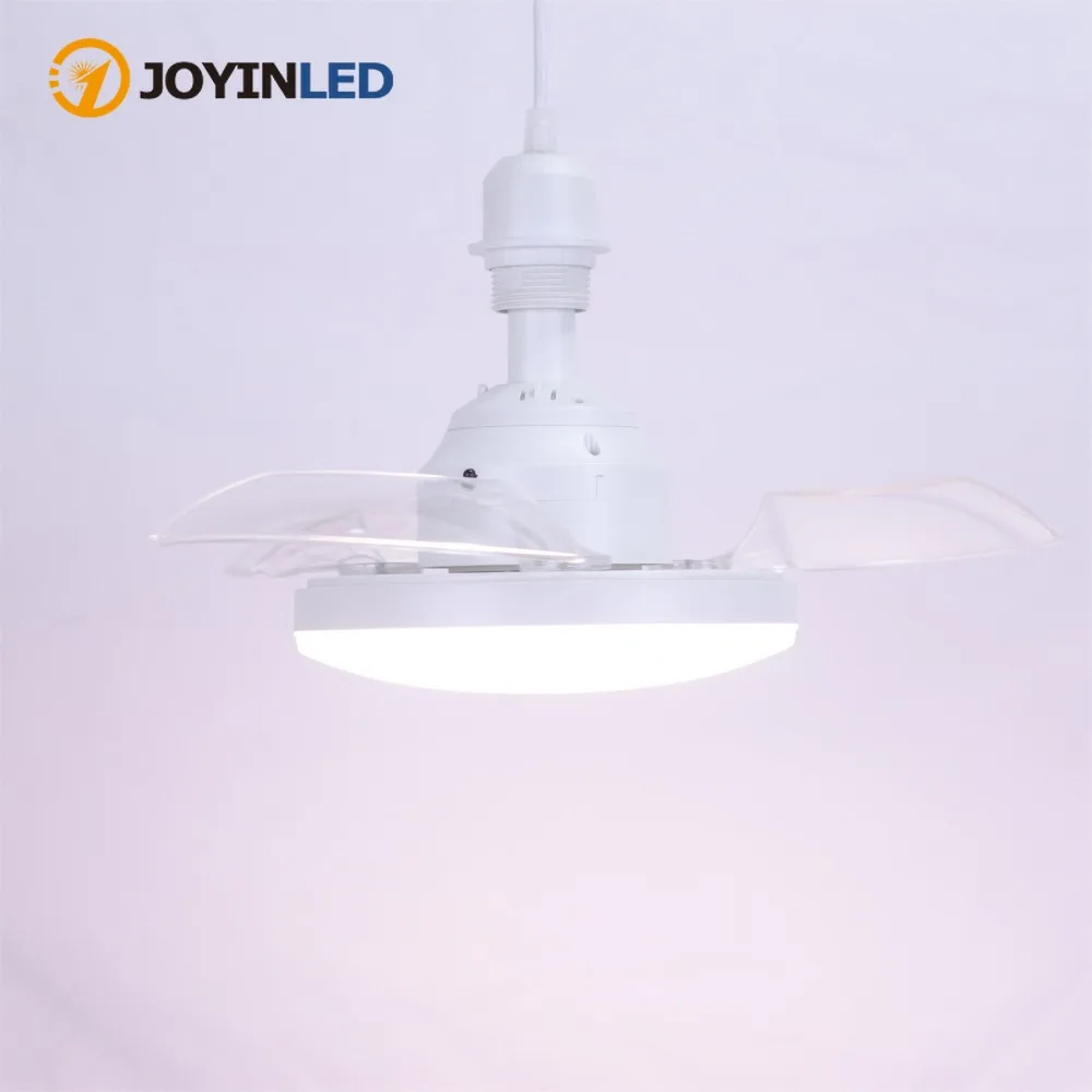 JOYINLED Modern Intelligent LED Ceiling Fan Lamp Decorative Fan Iron PC with Light Dimming Remote Control for Home Bedroom White